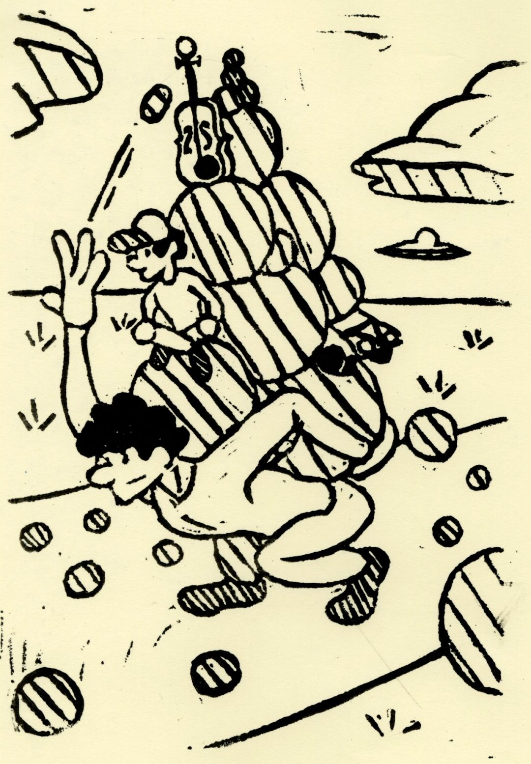 A Heavy Load (3D Block Print)
